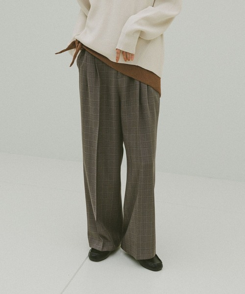 GLOBAL WORK(グローバルワーク)の「お手入れラクラクセットアップ/ワイドパンツ/587724(その他パンツ・レディース・グレー/ブラウン系その他6/ブラウン系その他/ブラック/ネイビー・MEDIUM/X-SMALL/SMALL/LARGE)」の10枚目の写真