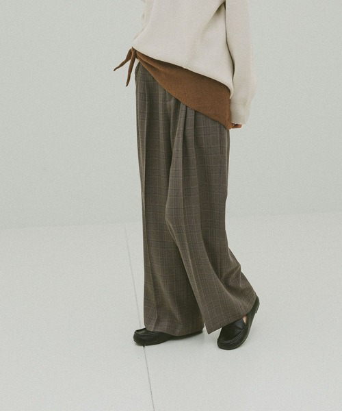 GLOBAL WORK(グローバルワーク)の「お手入れラクラクセットアップ/ワイドパンツ/587724(その他パンツ・レディース・グレー/ブラウン系その他6/ブラウン系その他/ブラック/ネイビー・MEDIUM/X-SMALL/SMALL/LARGE)」の11枚目の写真