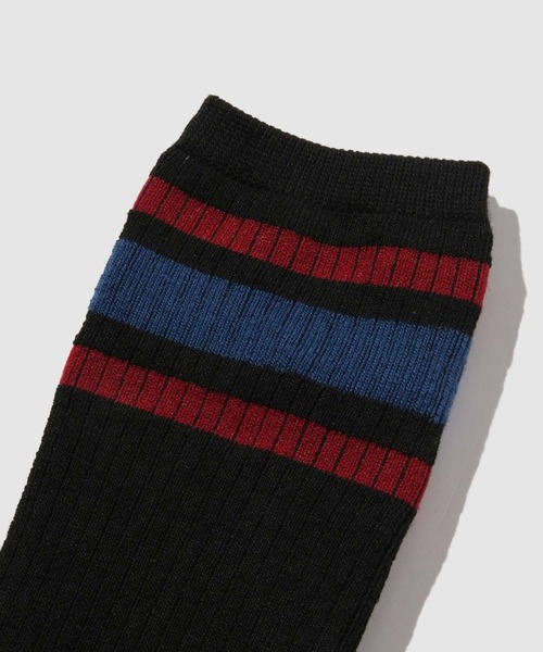 NAVY(ネイビー)の「NAVY【温活】MACHEAT クルー丈ラインソックス 2足組(ソックス/靴下・メンズ・グレー系その他/ブラック系その他・25-27CM)」の5枚目の写真