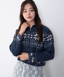 WEGO/ユキガラジップカーデ