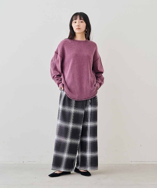 MEDE19F(メデジュウキュウ)の「MEDE19F ケミカル加工をほどこしたワッフルトップス(Tシャツ/カットソー・レディース・ブラック/パープル/グリーン・M/L/LL)」の7枚目の写真