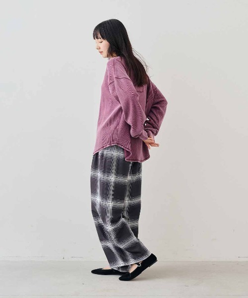 MEDE19F(メデジュウキュウ)の「MEDE19F ケミカル加工をほどこしたワッフルトップス(Tシャツ/カットソー・レディース・ブラック/パープル/グリーン・M/L/LL)」の8枚目の写真