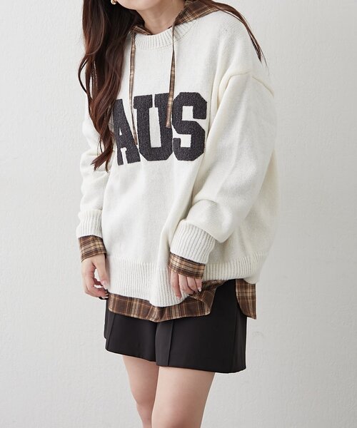 ロゴ刺繍ニットプルオーバー（ニット/セーター）｜continuer de NICE