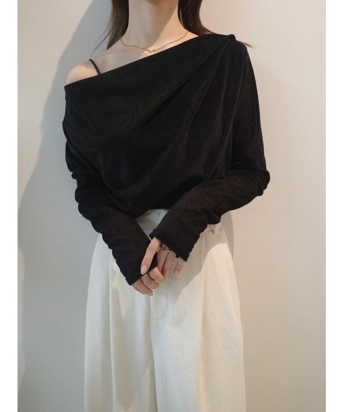 amel（エイメル）の「ベルベットタッチドレープトップス / ブラック（Tシャツ/カットソー・レディース・ブラック・FREE）」の19枚目の写真