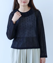 bulle de savon | △ラッセルドット タック衿プルオーバー(Tシャツ/カットソー)