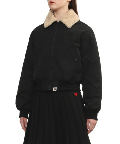 A BATHING APE（アベイシングエイプ）の「BOMBER JACKET（ミリタリージャケット・レディース・ベージュ/ブラック・X-SMALL/SMALL）」の5枚目の写真