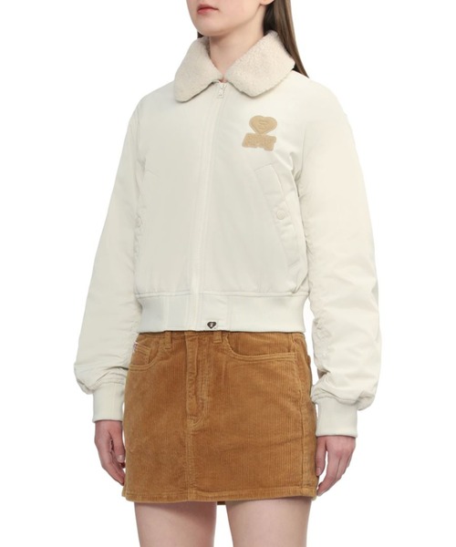 A BATHING APE（アベイシングエイプ）の「BOMBER JACKET（ミリタリージャケット・レディース・ベージュ/ブラック・X-SMALL/SMALL）」の6枚目の写真