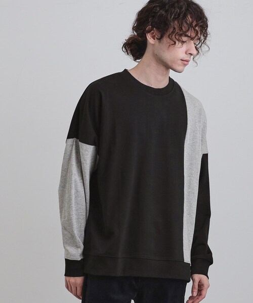 tk.TAKEO KIKUCHI(ティーケータケオキクチ)の「切り替えスウェット(Tシャツ/カットソー・メンズ・ブラック系4/ホワイト系7/ベージュ系その他7・02/03/04)」の3枚目の写真