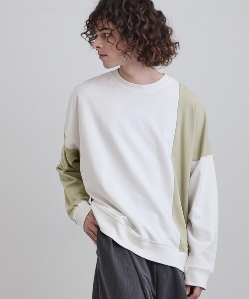 tk.TAKEO KIKUCHI(ティーケータケオキクチ)の「切り替えスウェット(Tシャツ/カットソー・メンズ・ブラック系4/ホワイト系7/ベージュ系その他7・02/03/04)」の13枚目の写真