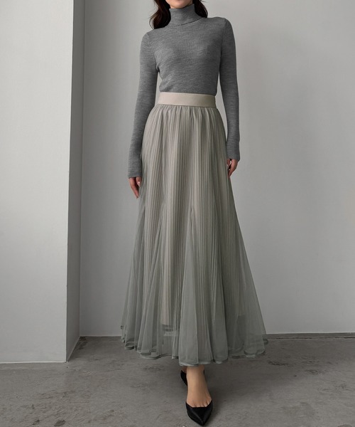 Louere(ルエレ)の「チュールプリーツマーメイドスカート(スカート・レディース・ライトグレー/ブラック/アイボリー・SMALL/MEDIUM/LARGE/X-LARGE)」の14枚目の写真