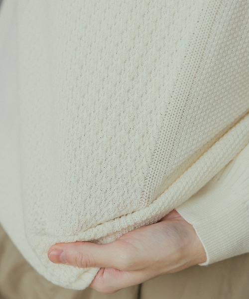 RATTLE TRAP（ラトルトラップ）の「12Gウール混ハイゲージクルーネック（ニット/セーター・メンズ・ベージュ/ホワイト/ブラック・LL/L/M）」の22枚目の写真