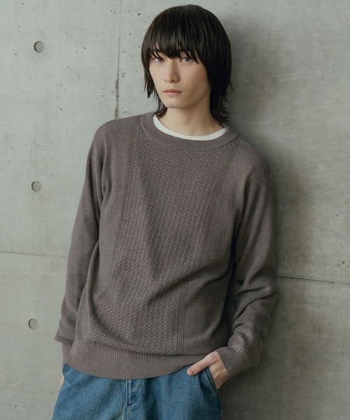 RATTLE TRAP（ラトルトラップ）の「12Gウール混ハイゲージクルーネック（ニット/セーター・メンズ・ベージュ/ホワイト/ブラック・LL/L/M）」の9枚目の写真