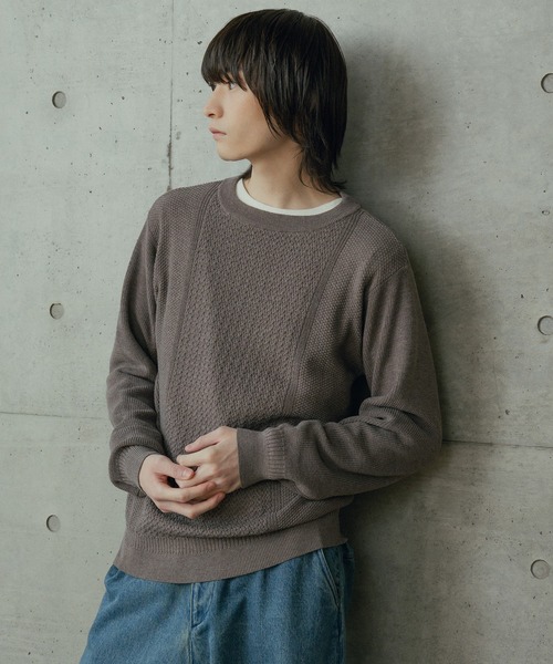 RATTLE TRAP（ラトルトラップ）の「12Gウール混ハイゲージクルーネック（ニット/セーター・メンズ・ベージュ/ホワイト/ブラック・LL/L/M）」の8枚目の写真