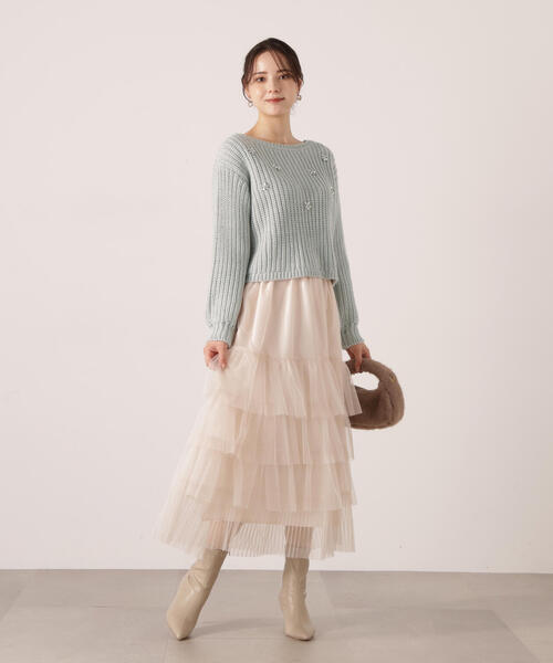 PROPORTION BODY DRESSING(プロポーションボディドレッシング)の「部分プリーツティアードスカート / 1215220110(スカート・レディース・オフホワイト/ダークグレー・MEDIUM/P/S)」の11枚目の写真