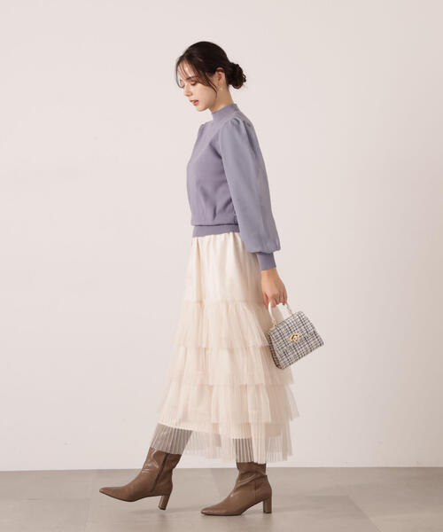 PROPORTION BODY DRESSING(プロポーションボディドレッシング)の「部分プリーツティアードスカート / 1215220110(スカート・レディース・オフホワイト/ダークグレー・MEDIUM/P/S)」の13枚目の写真