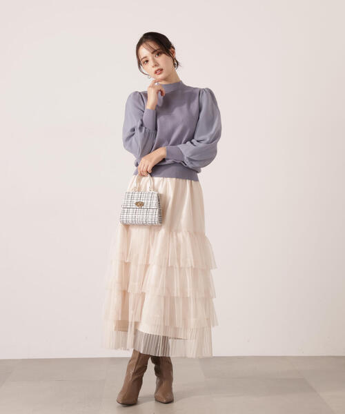 PROPORTION BODY DRESSING(プロポーションボディドレッシング)の「部分プリーツティアードスカート / 1215220110(スカート・レディース・オフホワイト/ダークグレー・MEDIUM/P/S)」の14枚目の写真