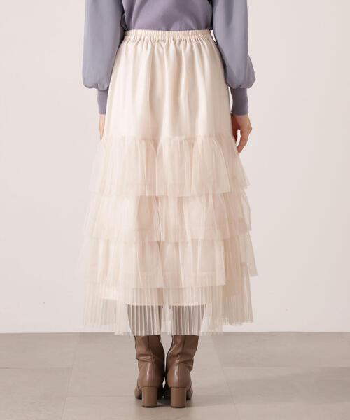 PROPORTION BODY DRESSING(プロポーションボディドレッシング)の「部分プリーツティアードスカート / 1215220110(スカート・レディース・オフホワイト/ダークグレー・MEDIUM/P/S)」の17枚目の写真