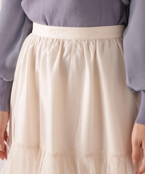 PROPORTION BODY DRESSING(プロポーションボディドレッシング)の「部分プリーツティアードスカート / 1215220110(スカート・レディース・オフホワイト/ダークグレー・MEDIUM/P/S)」の18枚目の写真