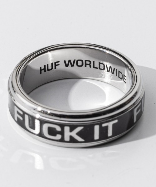 HUF（ハフ）の「HUF MONO RING ハフ モノ メッセージ リング（リング・メンズ・シルバー系・7/9/8）」の4枚目の写真