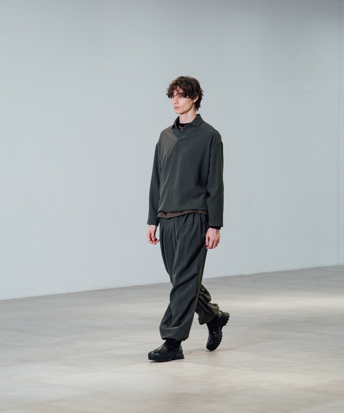 CITY TOKYO（シティトウキョウ）の「【CITY TOKYO/シティートーキョー】Multi-flex スキッパーポロシャツ（ポロシャツ・メンズ・ブラック/カーキ・1/2）」の4枚目の写真