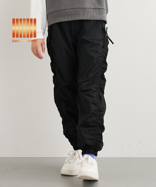 coca(coca)(コカ)の「キッズ 裏微起毛サイドシャーリングパンツ(その他パンツ・キッズ・ブラック/アイボリー・120/130/140/150)」の2枚目の写真