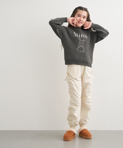 coca(coca)(コカ)の「キッズ 裏微起毛サイドシャーリングパンツ(その他パンツ・キッズ・ブラック/アイボリー・120/130/140/150)」の3枚目の写真