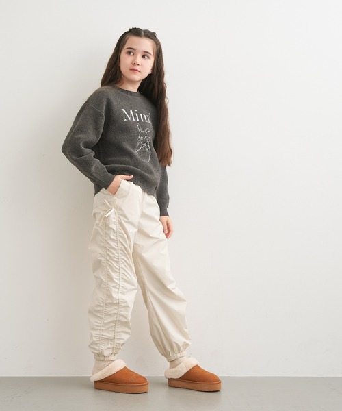 coca(coca)(コカ)の「キッズ 裏微起毛サイドシャーリングパンツ(その他パンツ・キッズ・ブラック/アイボリー・120/130/140/150)」の4枚目の写真