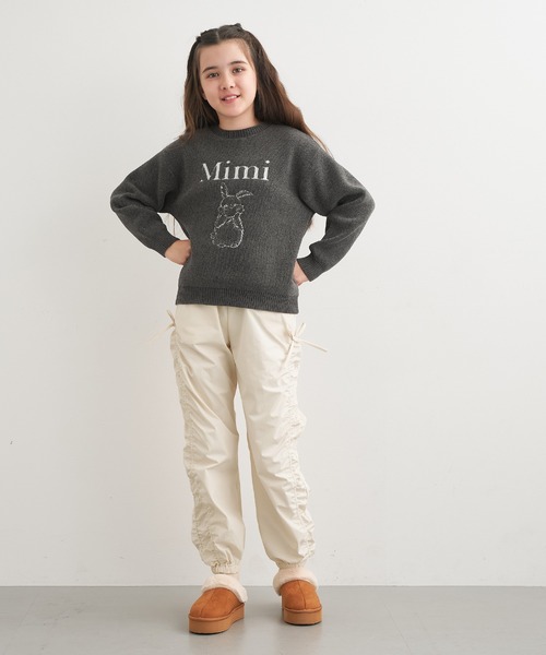 coca(coca)(コカ)の「キッズ 裏微起毛サイドシャーリングパンツ(その他パンツ・キッズ・ブラック/アイボリー・120/130/140/150)」の6枚目の写真