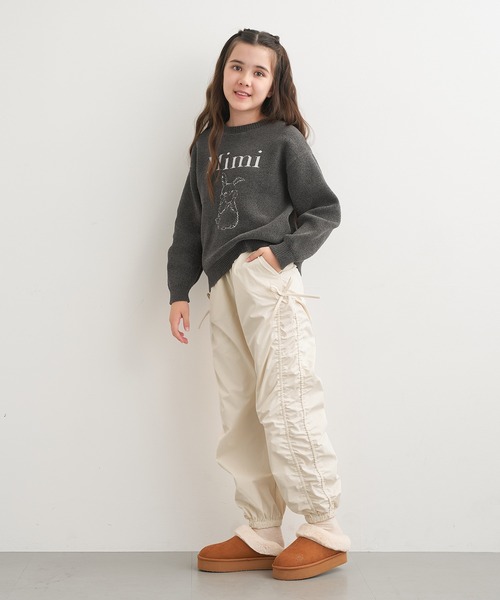 coca(coca)(コカ)の「キッズ 裏微起毛サイドシャーリングパンツ(その他パンツ・キッズ・ブラック/アイボリー・120/130/140/150)」の8枚目の写真