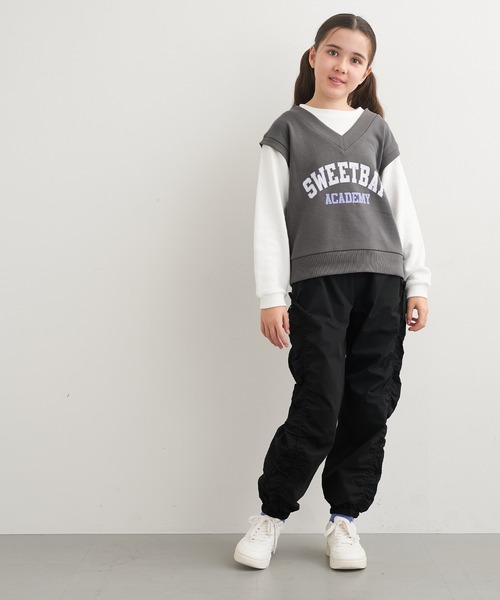 coca(coca)(コカ)の「キッズ 裏微起毛サイドシャーリングパンツ(その他パンツ・キッズ・ブラック/アイボリー・120/130/140/150)」の9枚目の写真