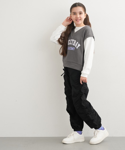 coca(coca)(コカ)の「キッズ 裏微起毛サイドシャーリングパンツ(その他パンツ・キッズ・ブラック/アイボリー・120/130/140/150)」の11枚目の写真