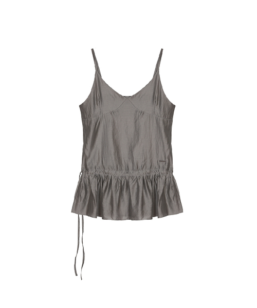 NICK&NICOLE(ニックアンドニコール)の「LAYERED SHEER STRING SLEEVELESS_CHARCOAL(Tシャツ/カットソー・レディース・チャコール・FREE)」の1枚目の写真