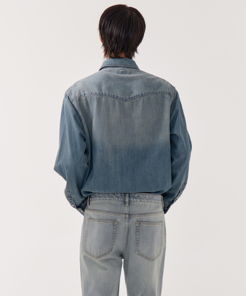 MUSINSA STANDARD（ムシンサスタンダード）の「デニムウエスタンシャツ[ライトインディゴ]（シャツ/ブラウス・メンズ・その他・SMALL/MEDIUM/LARGE/X-LARGE/XX-LARGE）」の3枚目の写真