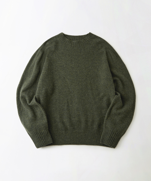 OUTSTANDING(アウトスタンディング)の「PURE WOOL WHOLEGARMENT KNIT_MELANGE OLIVE(ニット/セーター・メンズ・その他・SMALL/MEDIUM/LARGE)」の1枚目の写真