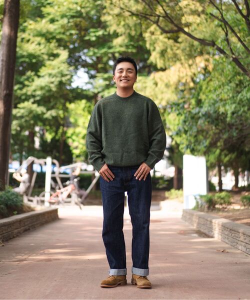 OUTSTANDING(アウトスタンディング)の「PURE WOOL WHOLEGARMENT KNIT_MELANGE OLIVE(ニット/セーター・メンズ・その他・SMALL/MEDIUM/LARGE)」の8枚目の写真