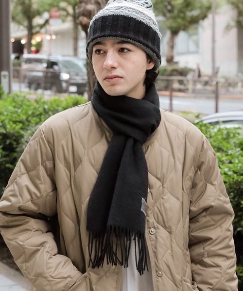 niko and...（ニコアンド）の「スタンダードウールマフラー（マフラー・メンズ・アイボリー/ブラック/オレンジ・FREE）」の2枚目の写真