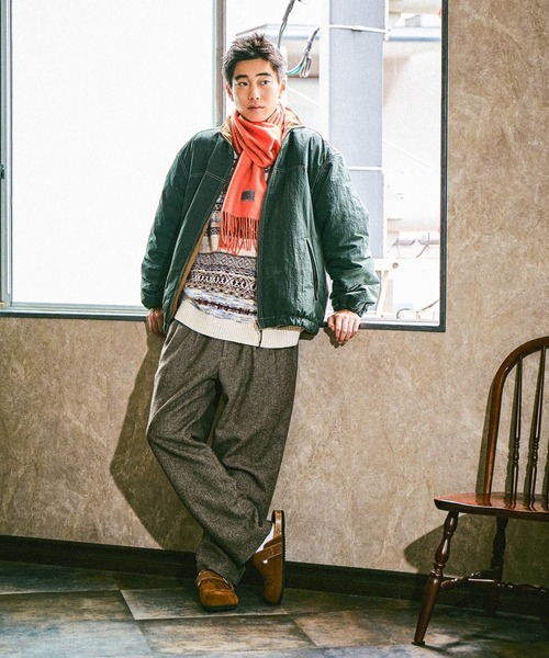 niko and...（ニコアンド）の「スタンダードウールマフラー（マフラー・メンズ・アイボリー/ブラック/オレンジ・FREE）」の8枚目の写真