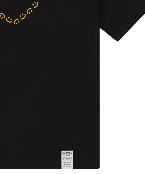 GRAVER（グレーバー）の「[ユニセックス]ハートドローイングスマイル半袖Tシャツ_ブラック（Tシャツ/カットソー・レディース・ブラック・SMALL/MEDIUM/LARGE/X-LARGE）」の5枚目の写真