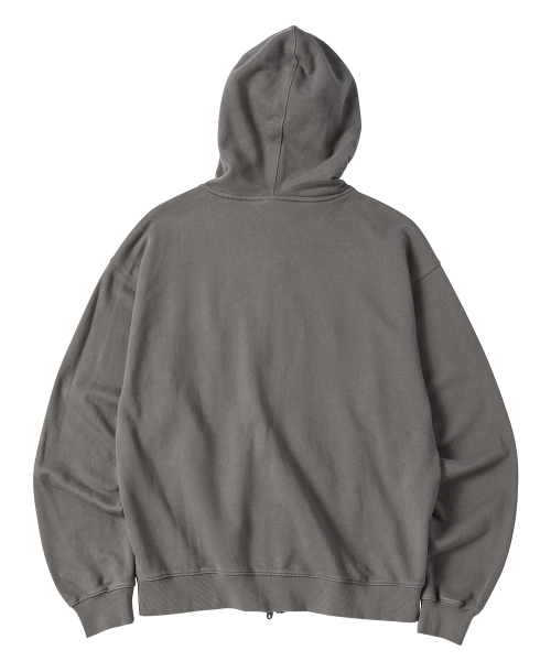 セール】エンボスターハーフジップフードパーカー チャコール