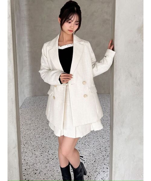 セール】ツイードミディジャケット【セットアップ着用可能】（その他