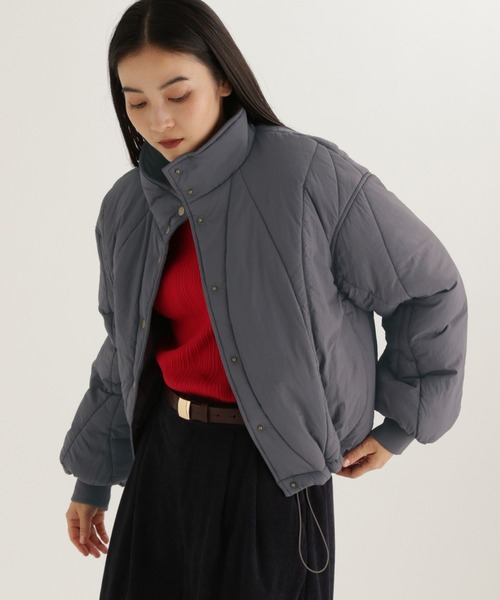 studio CLIP（スタディオクリップ）の「【daily CLIP】変形キルトブルゾン（ブルゾン・レディース・ブルー/チャコール・FREE）」の4枚目の写真