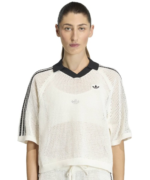 adidas KNITTED CROCHET POLO / アディダス ニット クロシェ ポロ