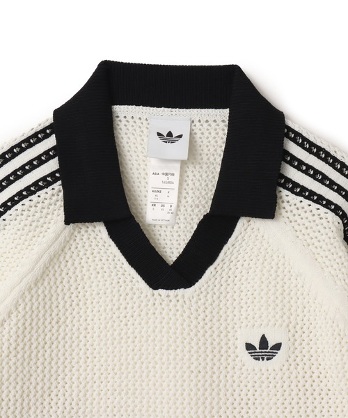 adidas KNITTED CROCHET POLO / アディダス ニット クロシェ ポロ