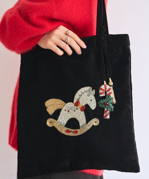 BEARDSLEY（ビアズリー）の「《CITRUS》木馬刺繍トートバッグ（トートバッグ・レディース・ブラック系その他3・FREE）」の3枚目の写真
