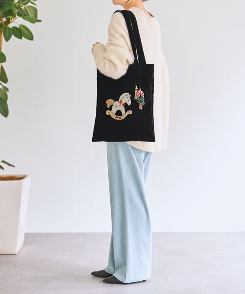 BEARDSLEY（ビアズリー）の「《CITRUS》木馬刺繍トートバッグ（トートバッグ・レディース・ブラック系その他3・FREE）」の7枚目の写真