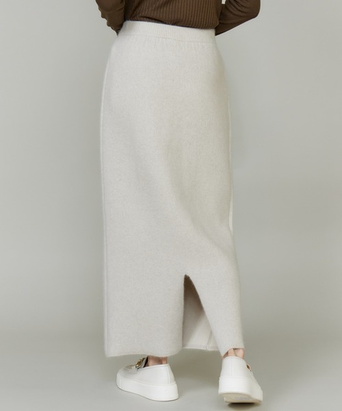 INED（イネド）の「フォックスブレンドタイトスカート《YVON》【セットアップ対応】（スカート・レディース・アイボリー/ブラウン・9号）」の6枚目の写真