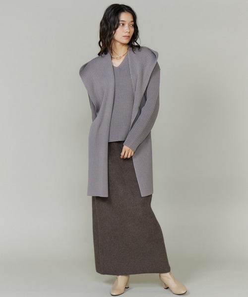 INED（イネド）の「フォックスブレンドタイトスカート《YVON》【セットアップ対応】（スカート・レディース・アイボリー/ブラウン・9号）」の8枚目の写真