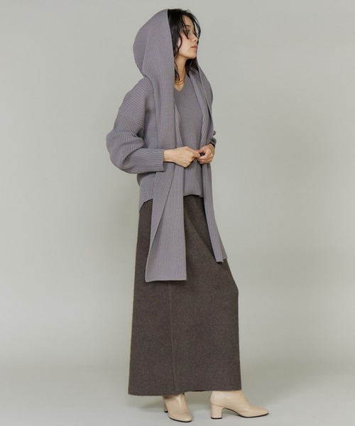 INED（イネド）の「フォックスブレンドタイトスカート《YVON》【セットアップ対応】（スカート・レディース・アイボリー/ブラウン・9号）」の9枚目の写真