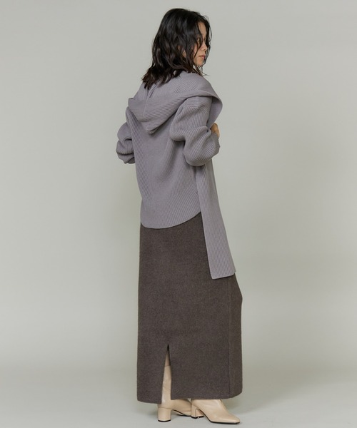 INED（イネド）の「フォックスブレンドタイトスカート《YVON》【セットアップ対応】（スカート・レディース・アイボリー/ブラウン・9号）」の10枚目の写真