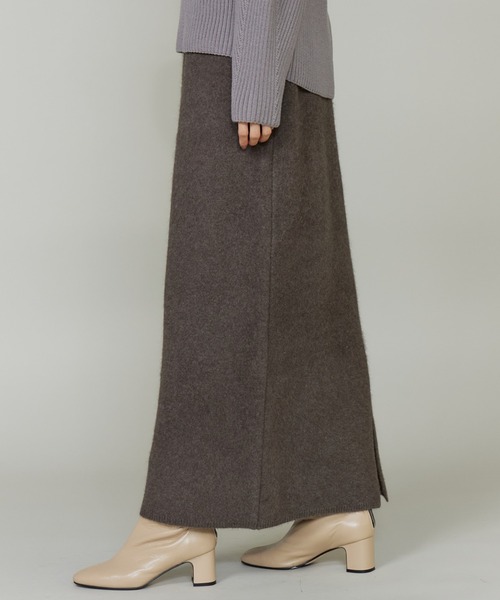 INED（イネド）の「フォックスブレンドタイトスカート《YVON》【セットアップ対応】（スカート・レディース・アイボリー/ブラウン・9号）」の12枚目の写真